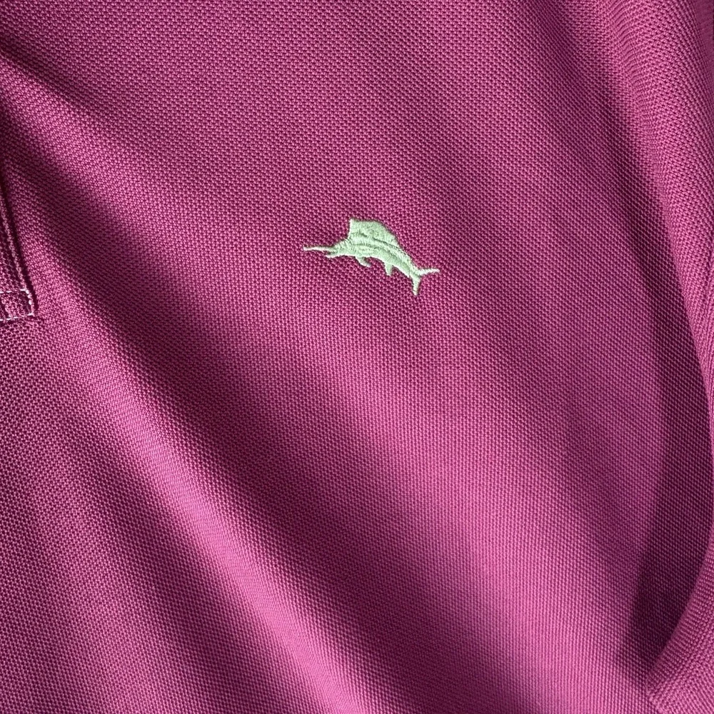 Tommy Bahama Island Zone Supima‎ Shirt Mens Sz XL Magenta Logo Long Sleeve